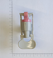 Краник(кран) для кулера с внутренней резьбой нажим кружкой  КРАСНЫЙ (горячая вода) кремовый (бежевый) корпус